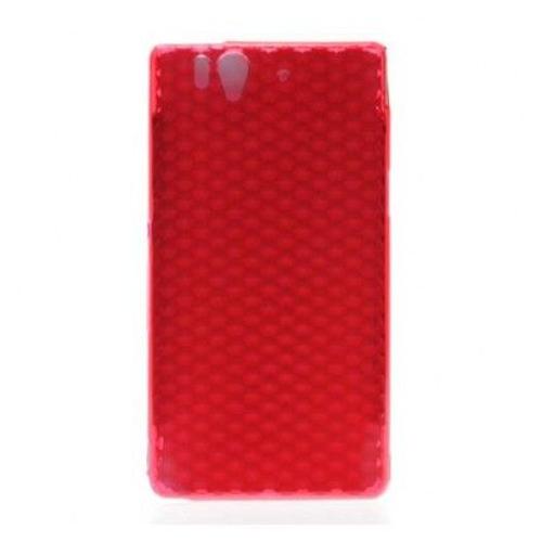 Coque Étui Housse Sony Xperia Z Tpu Gel Translucide Effet 3d - Rouge