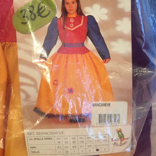 Deguisement Type Blanche Neige Model Biancaneve 119 Cm 10/11 Ans Inclus Robe Et Ceinture