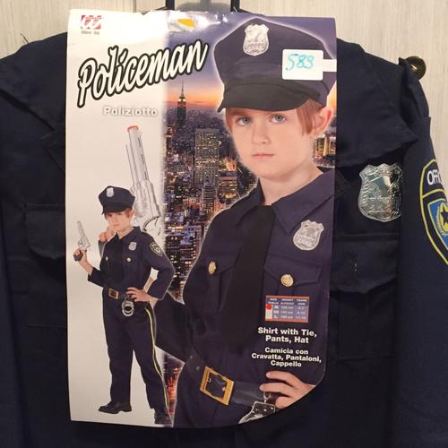 Deguisement Enfant Policier 128 Cm 5/7 Ans Inclus Veste, Pantalon, Chapeau