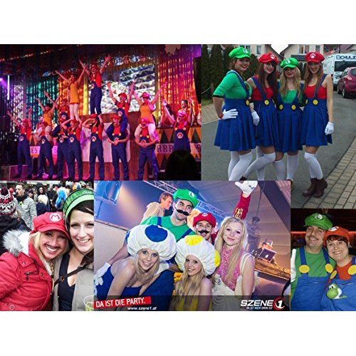 Katara - Set De 5 Casquettes Pour Déguisement ""Super Mario"" : Mario/ Luigi/ Wario/ Waluigi/ Mario De Feu- Ensemble De Bonnets Pour Adultes Ou Enfants/ Accessoire Pour Cosplay Jeux Vidéo