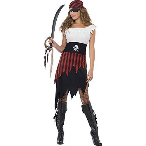 Smiffys Déguisement Femme Pirate, Robe Et Foulard, Pirate, Serious Fun, Taille L, 30716