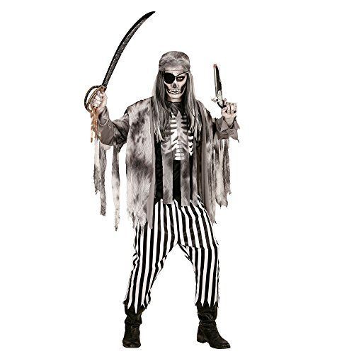Widmann Adultes Costume Esprit Bateau Pirate, T-Shirt Avec Imprimé Multi-V, Veste, Pantalon Et Bandana
