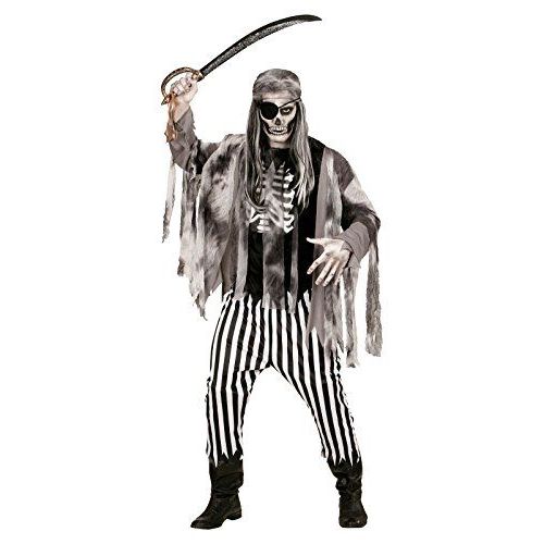 Widmann Adultes Costume Esprit Bateau Pirate, T-Shirt Avec Imprimé Multi-V, Veste, Pantalon Et Bandana