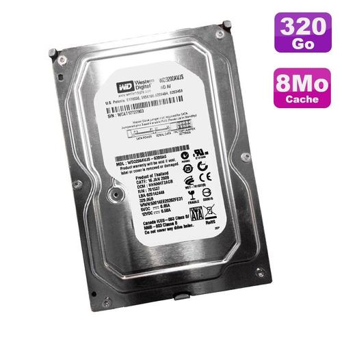 Disque Dur 320Go SATA 3.5" Western Digital WD3200AVJS-63B6A0 7200RPM 8Mo