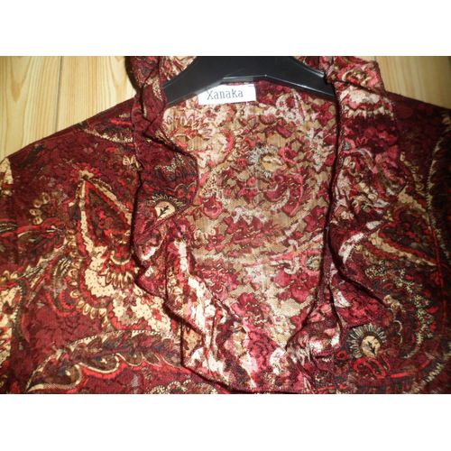 Haut Xanaka, Taille 2, En Polyester. Col Jabot
