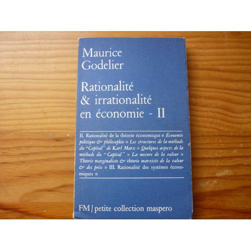 Rationalité Et Irrationalité En Économie Tomeii