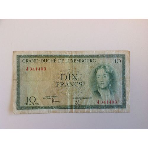 Billet 10 Francs Luxembourg 1954