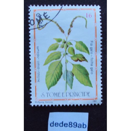 S. Tomé E Principe..  16db Héliotropium Indicum - Plante À Papillons . Oblitéré Used Stamp
