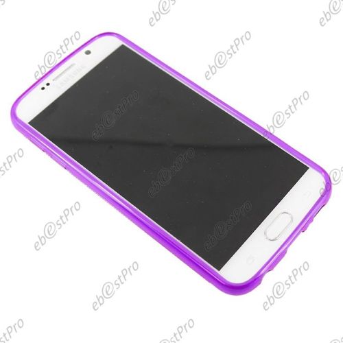 Ebeststar ® Verre + Lot X3 Etui Housse Coque S-Line Silicone Protection En Gel Pour Samsung Galaxy S6 Sm-G920f, G920, Couleur Transparent, Violet, Rose [Dimensions Precises De Votre Appareil : 143.4 X 70.5 X 6.8 Mm, Écran 5.1'']