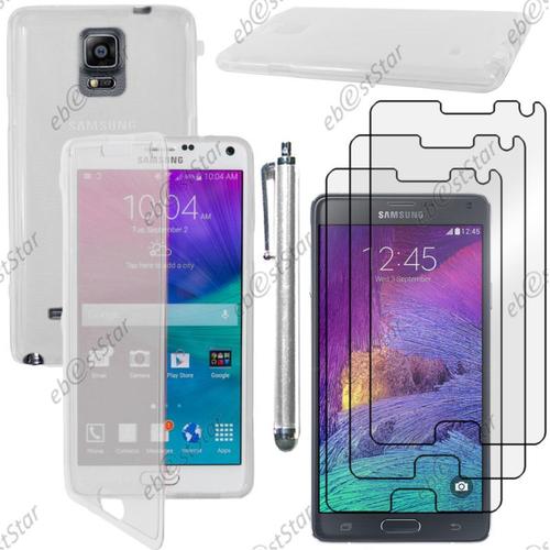 Ebeststar ® Pour Samsung Galaxy Note 4 N910f - Housse Etui Coque Portefeuille Livre Silicone Gel + Stylet + 3 Film Écran, Couleur Transparent [Dimensions Precises De Votre Appareil : 153.5 X 78.6 X 8.5 Mm, Écran 5.7'']