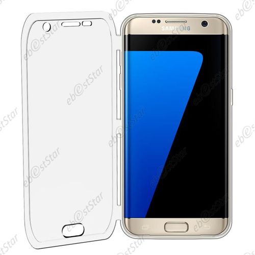 Ebeststar ®  Coque Portefeuille À Rabat Housse Etui Livre Silicone Gel Pour Samsung Galaxy S7 Edge Sm-G935f G935, Couleur Transparent [Dimensions Precises De Votre Appareil : 150.9 X 72.6 X 7.7 Mm, Écran 5.5'']