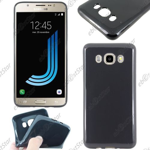 Ebeststar ® Housse Coque Protection Silicone Gel Etui Souple + Vitre Anti Casse Film Écran Verre Trempé Pour Samsung Galaxy J5 2016 Sm-J510f, Couleur Noir [Dimensions Precises De Votre Appareil : 145.8 X 72.3 X 8.1 Mm, Écran 5.2'']