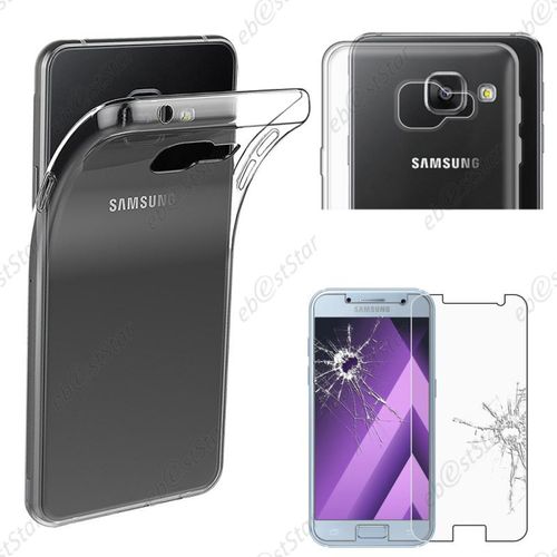 Ebeststar ® Pour Samsung Galaxy A3 2017 A320f - Coque Silicone 0,3mm Et Invisible + Film Protection Écran En Verre Trempé, Transparent [Dimensions Precises De Votre Appareil : 135,4 X 66,2 X 7,9 Mm, Écran 4.7''] [Note Importante Lire Description]