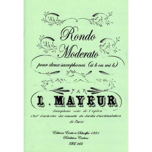 Rondo Moderato De Louis Mayeur Pour 2 Saxophones