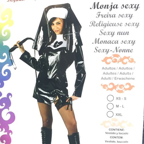 Deguisement Adulte Religieuse Sexy Taille M-L Inclus Robe Et Coiffe 