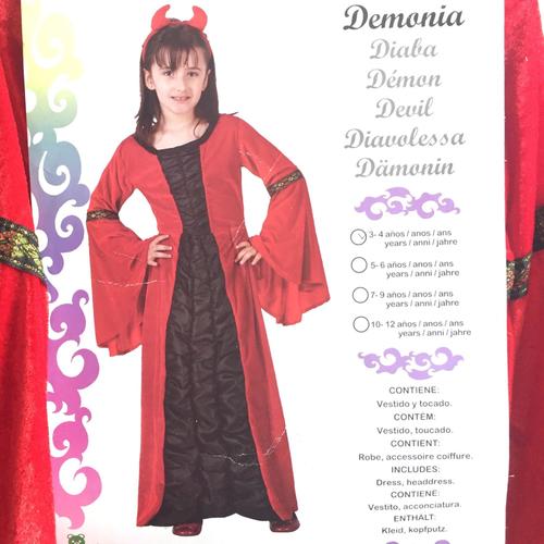 Deguisement Demon Enfant 3/4 Ans Inclus Robe 