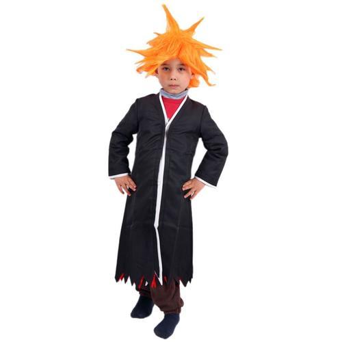 Cosplay Ichigo Bleach Cape Noir Costume Taille Enfant Manteau
