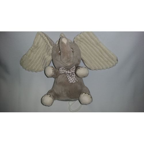 Doudou Musical Éléphant Dumbo Disney Baby Nicotoy Simba Toys Benelux Gris/Marron  Beige/Crème /Écru Boite À Musique Jouet Bebe Naissance Peluche Éveil Enfant Blankie Blanket Comforter Soft Toys Plush 