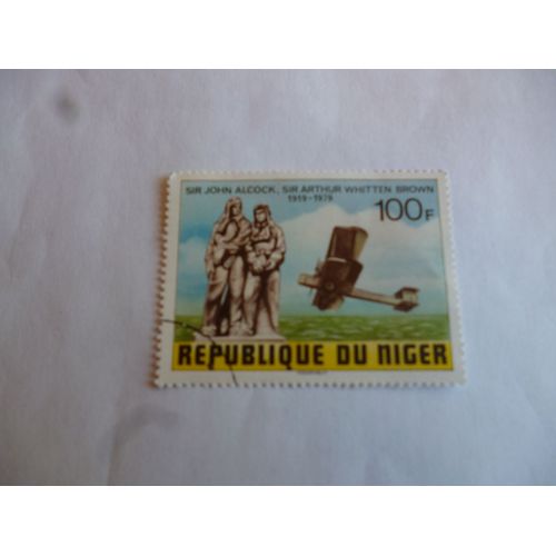 Timbre Niger:Aviateurs :Sir John Alcock Et Sir Arthur Whitten Brown 1919-1979.