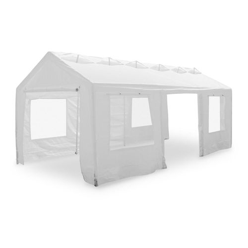 Blumfeldt lofty palace tente de jardin pour garden party tonnelle de dimensions 3x6m parois en pe réfractaire auvent dépliable ventilation parfaite grâce aux fenêtres enroulables moustiquaires