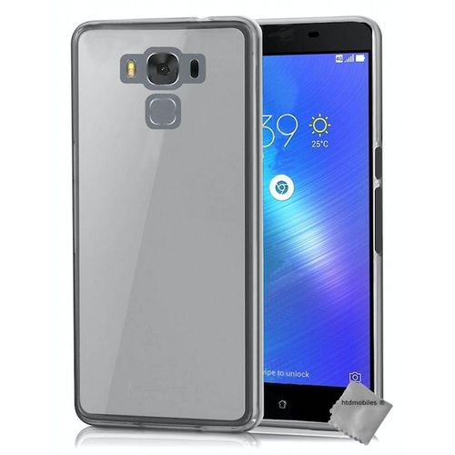 Housse Etui Coque Silicone Gel Fine Pour Asus Zenfone 3 Max Plus Zc553kl + Film Ecran - Blanc Transparent