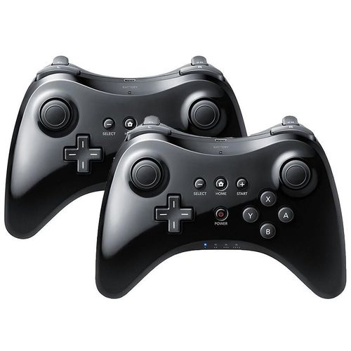 2pcs Manette Sans Fil Bluetooth De Jeu - Contrôleur Joystick De Jeux Pour Nintendo Wii U - Noir