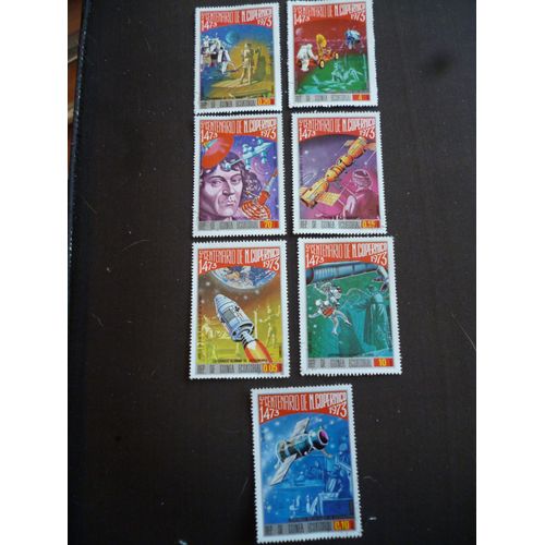Lot De 7 Timbres Guinée Équatoriale :5ème Centenaire De Copernic:1473-1973.
