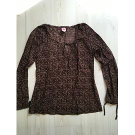Tunique Dorotennis Coton 42 Marron Imprimé Beige