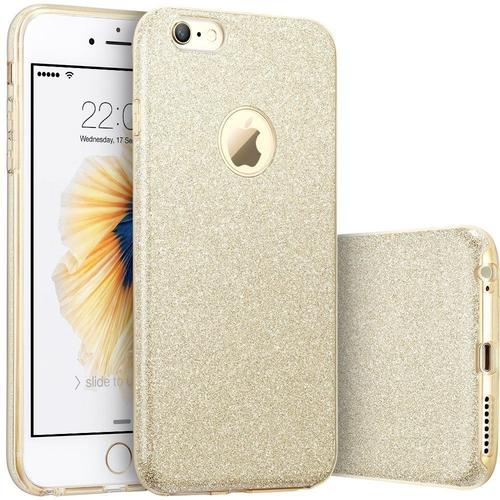 Hq-Cloud® Housse Étui Coque Gel En Silicone Paillette Bling Bling Pour Apple Iphone 6 Plus /6s Plus ( 5,7 Pouces) - Doré Brillant