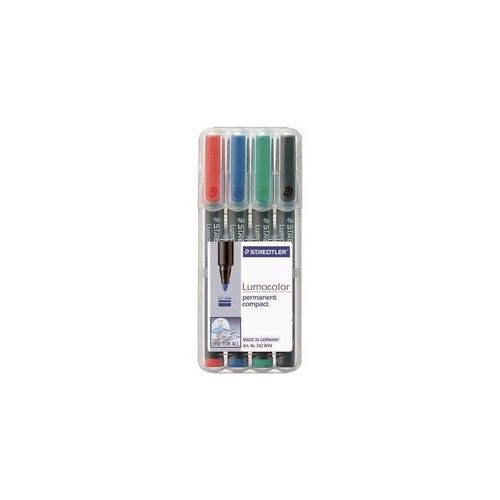Staedtler 318-9wp4hz Lot De 4 Feutres Permanents Lumocolor Pour Rétroprojecteurs Largeur De Trait F (Noir) (Import Allemagne)