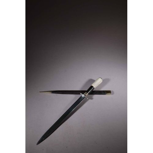 Grand Stylet Corse Manche En Ébène Et Cerf