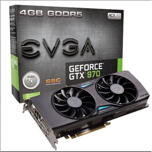 EVGA GeForce GTX 970 - Superclocked ACX 2.0 - carte graphique - GF GTX 970 - 4 Go GDDR5 - PCIe 3.0 x16 - 2 x DVI, HDMI, DisplayPort