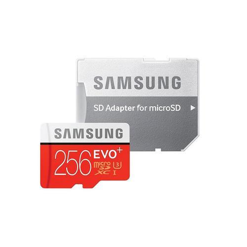 Samsung EVO Plus Carte mémoire 256 Go - Classe 10 avec adaptateur SD MicroSDXC UHS-I