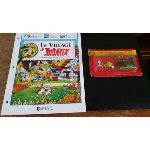 Le Village D'astérix N°7 Atlas: Figurine Assurencetourix + La Carriole + Une Palissade Et Le Fasicule