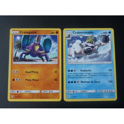 Crabagarre 72/149  Et Crabominable 43/149 - Pokemon Sl1 Soleil Et Lune 