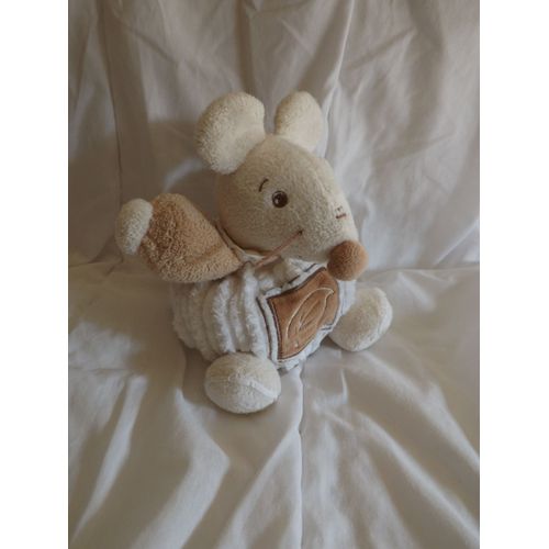 Doudou Souris Blanc Beige Feuille Kaloo