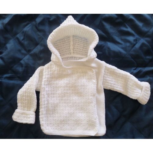 Gilet Degriffé Acrylique 18 Mois Blanc 