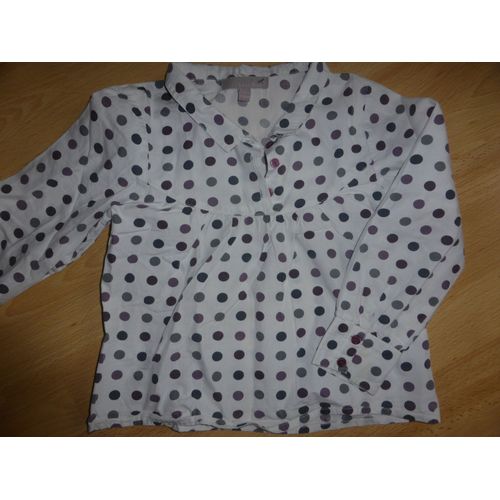 Chemise Lisa Rose Coton 6 Ans Blanc