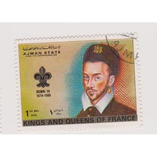 Timbre Ajman State Émirats Arabe Unis Roi De France Henri 3 Iii Kings 