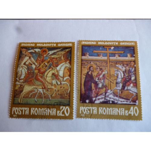 Lot De 2 Timbres Roumanie:Moldovita.