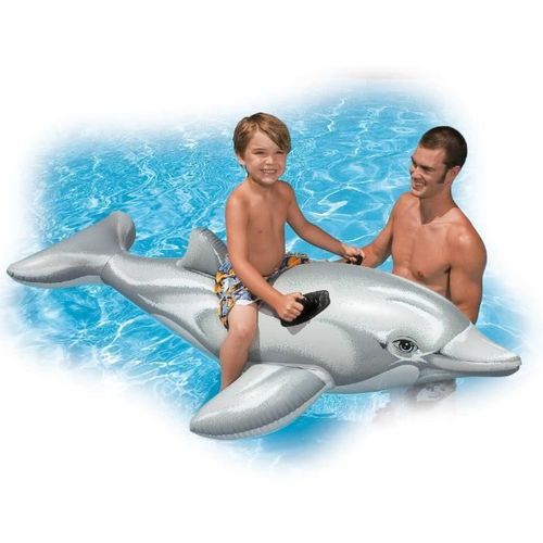 Intex Matelas Gonflable Enfant Dauphin A Chevaucher Pour Piscine 201 X 76 Cm