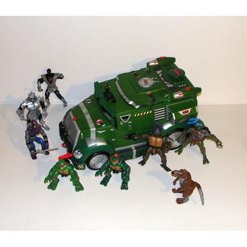 Figurine Tortue Ninja Lot De 8 Figurines Articulés Avec Camion De Combat Battle Truck