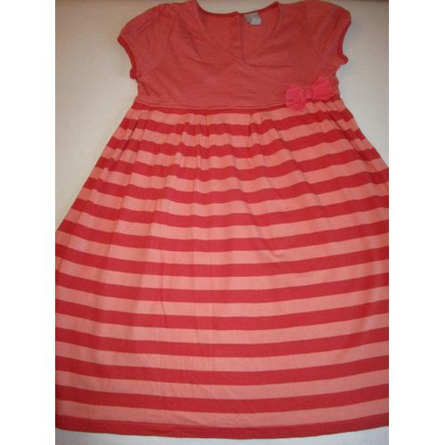 Robe Noeud Rayée Abricot Grenadine Cyrillus 12 Ans