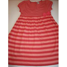 Robe Noeud Rayée Abricot Grenadine Cyrillus 12 Ans