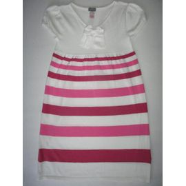 Robe Style Marin Rayée Blanc Rose Cyrillus 10 Ans