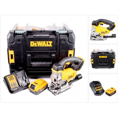 DeWalt DCS 331 P1 18V XR Li-ion Scie sauteuse avec boîtier TSTAK VI + DCB 184 18V 5,0 Ah Batterie + DCB 105 Chargeur