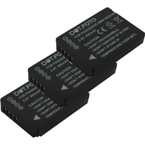 3x Dot.Foto Panasonic DMW-BCG10, DMW-BCG10E Batterie - 3,6v/895mAh