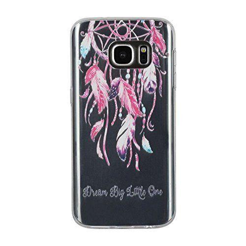 Coque Étui Transparent En Tpu Silicone Pour Samsung Galaxy S7 En Rose Violet Transparent - Motif Attrapeur De Rêves - Hq-Cloud®