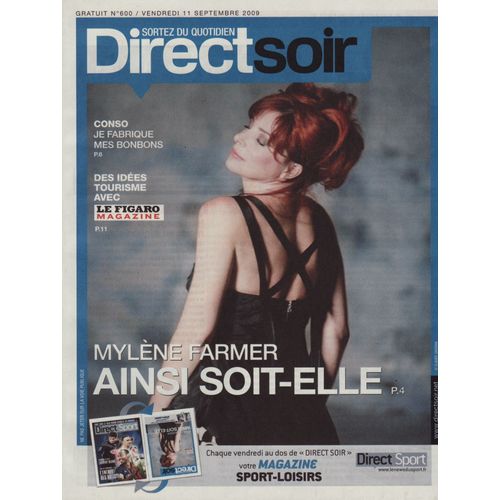 Direct Soir / 11-09-2009 N°600 : Mylène Farmer (2p) - Gunther Love (1,5p) - Magda Gomes (2p)