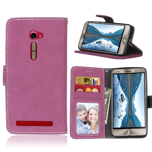 Etui En Pu Retro Mat Pour Asus Zenfone 2 Ze500cl - Rose